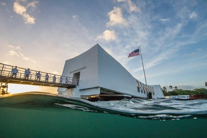 Captain's Official Pearl Harbor Self-Guided Multimedia Tour - Seeing the USS Arizona Memorial from shore
