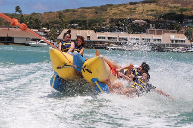 Combo Banana Boat Ride and Bumper Tube Ride in Hawaii - The bumper tube adds a different kind of motion