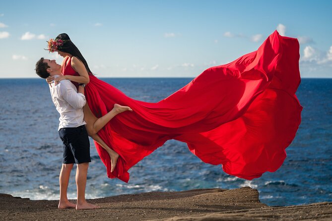 Flying Dress Photoshoot on Oahu - Sunrise at 6:00 a.m. on Oahu’s east side
