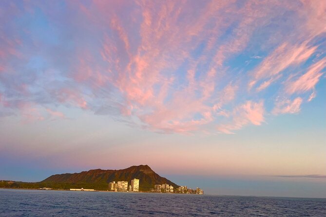 Friday Night Waikiki Fireworks Cruise - Waiting offshore for the Hilton Hawaiian Village display