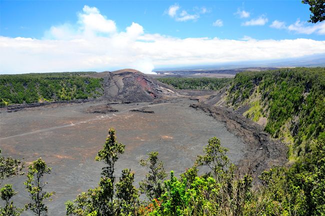 From Oahu: Big Island Volcano Adventure - Chain of Craters Road shows the volcano reaching the sea