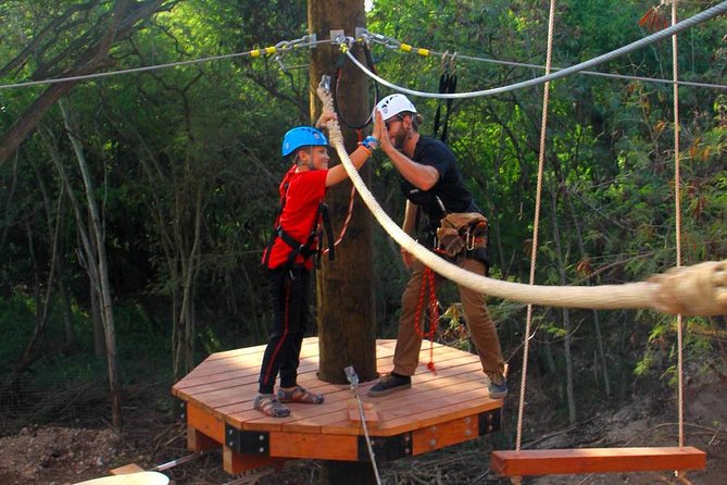 High Ropes Adventure Course at Coral Crater - Working through the 18 challenges