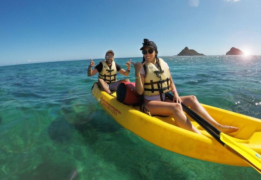 Kailua: Mokulua Islands Guided Kayak and Snorkeling Tour - Paddling from Kailua Beach toward the Mokulua Islands