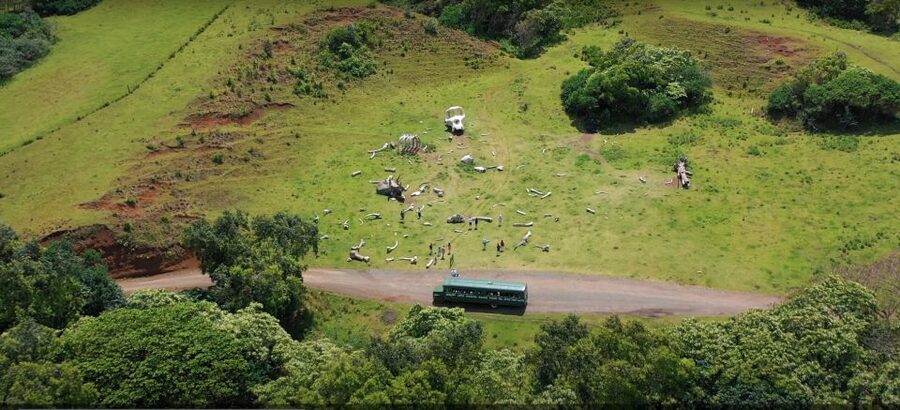 Kaneohe: Kualoa Ranch Hollywood Film Locations Tour by Bus - Riding through the ranch on a vintage bus