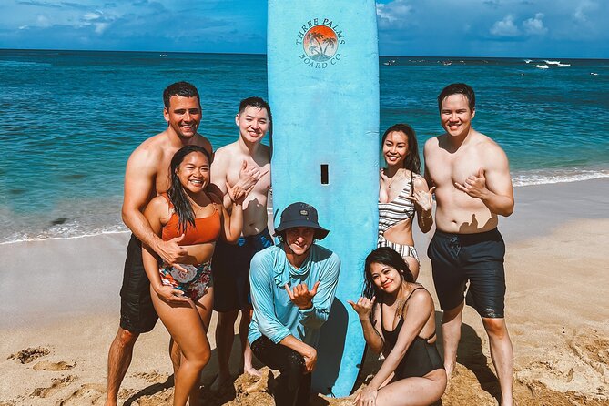Learn to surf with a local big wave rider on the North Shore of Oahu - Chance, Caleb, and Charlotte as instructors
