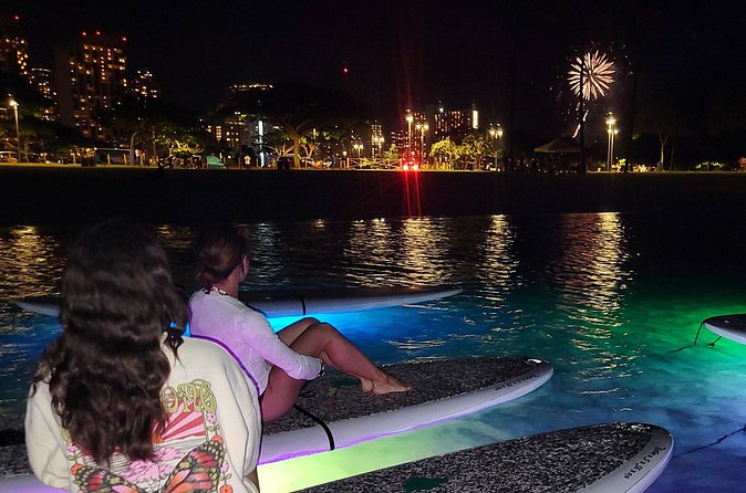 Night SUP Yoga and Fireworks at Magic Island - Who will enjoy this most