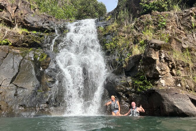 North Shore day,Waterfalls and Turtles Tour - Swimming at the 45-foot waterfall