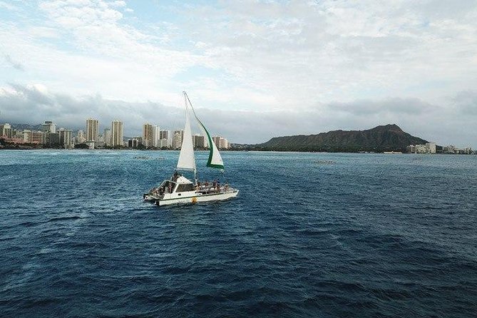 Oahu Catamaran Waikiki Sunset on 40 Foot Catamaran: Food and BYOB - Why Waikiki looks better from a 40-foot catamaran