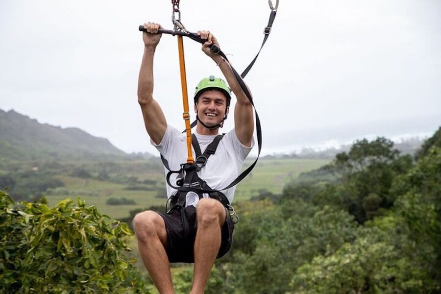Oahu: Kualoa Jurassic Valley Zipline Tour - The three-hour route, from check-in to final line