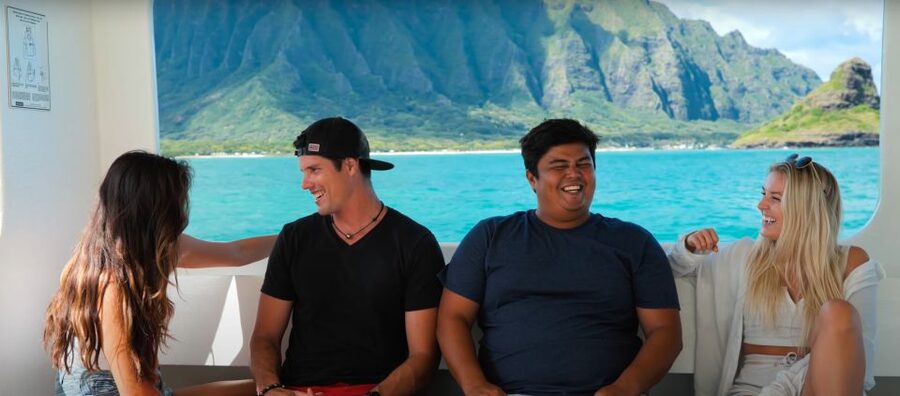 Oahu: Molii Fishpond and Kaneohe Bay Catamaran Tour - Two views of Kaneohe Bay in one short tour