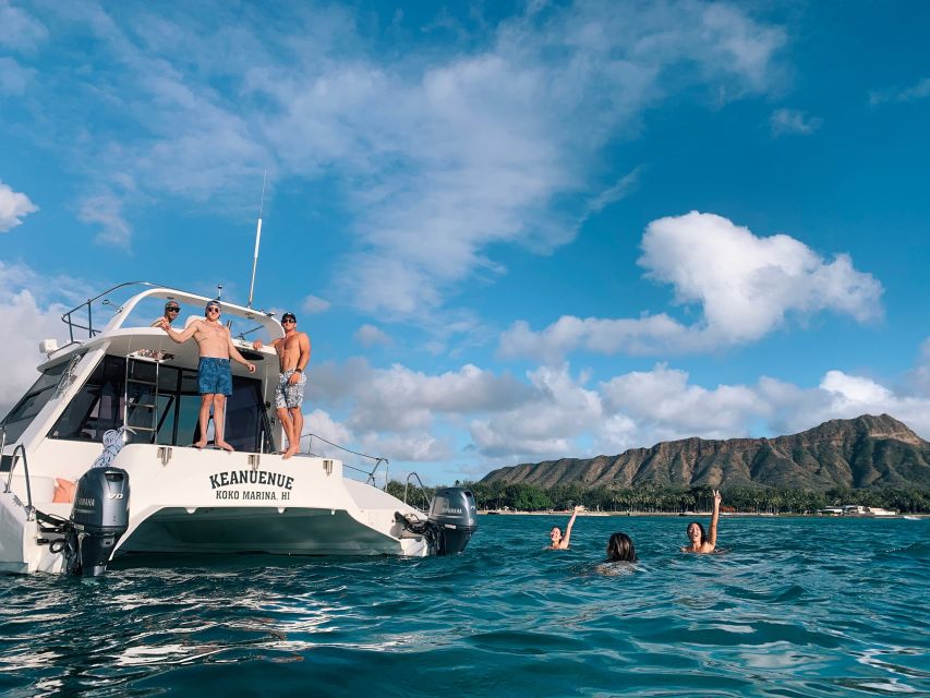 Oahu: Private Catamaran Sunset Cruise & Optional Snorkeling - The water stop near Diamond Head