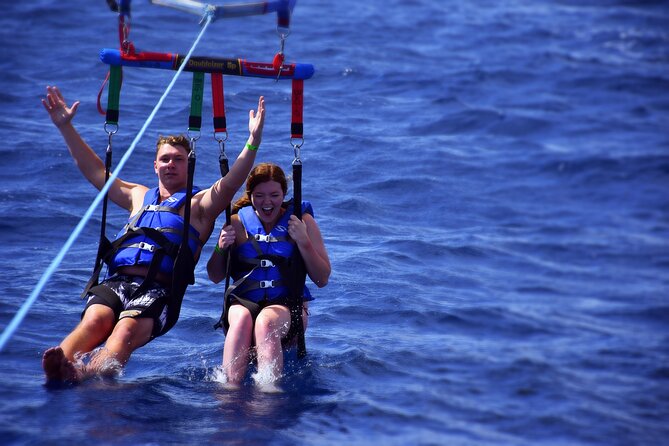 Parasailing in Waikiki from Oahu Hawaii - The lift-off, flight, and optional splash