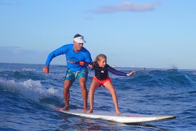 Private Kids Surfing Lessons - Waikiki Beach, With Diamond Head in View