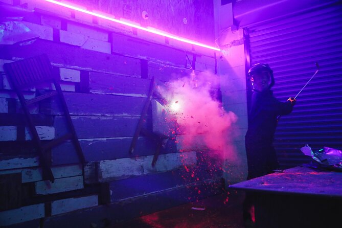 Rage Room Experience in Hawaii - Getting suited up with an Anger Breaker