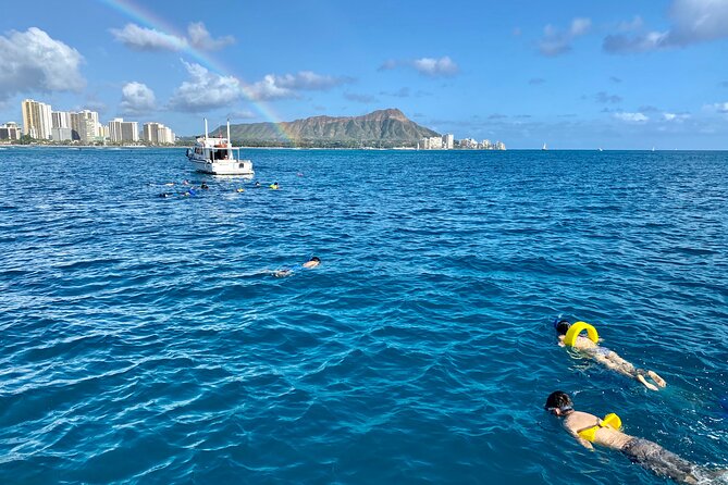 Small Group Turtle Canyon Snorkel in Waikiki (Boat Tour) - Waikiki Beach and Diamond Head from the water