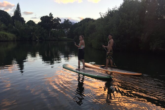 Sunset Stand Up Paddle with Photos and Turtles - Following the Anahulu River toward the turtles