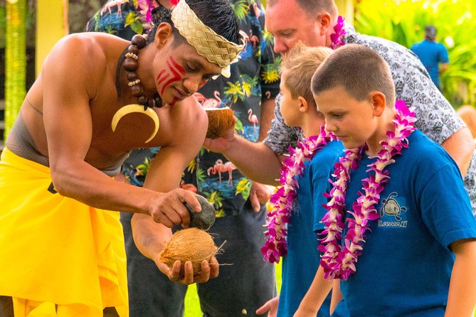 Toa Luau at Waimea Valley, Oahu - Cooking, lawn activities, and the umu demonstration