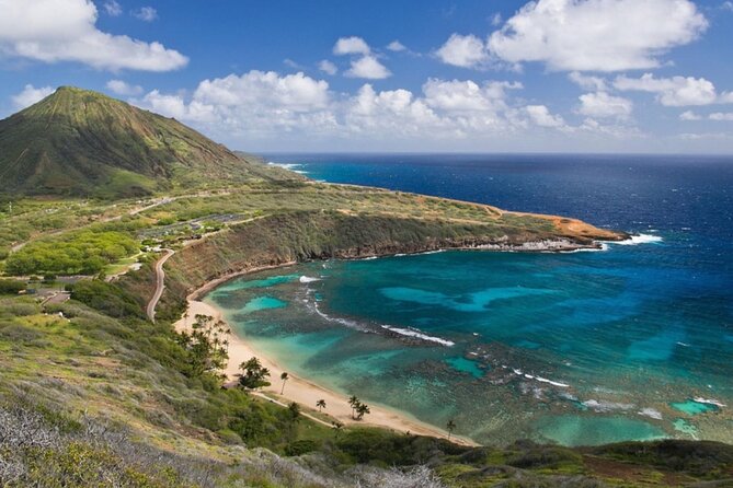 Hanauma Bay and the Koko Head headland from the air, east of Waikiki