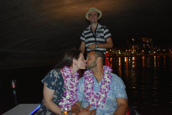 Valentine's Venetian Gondola Cruise in Waikiki - Honolulu skyline, bridges, and evening lights