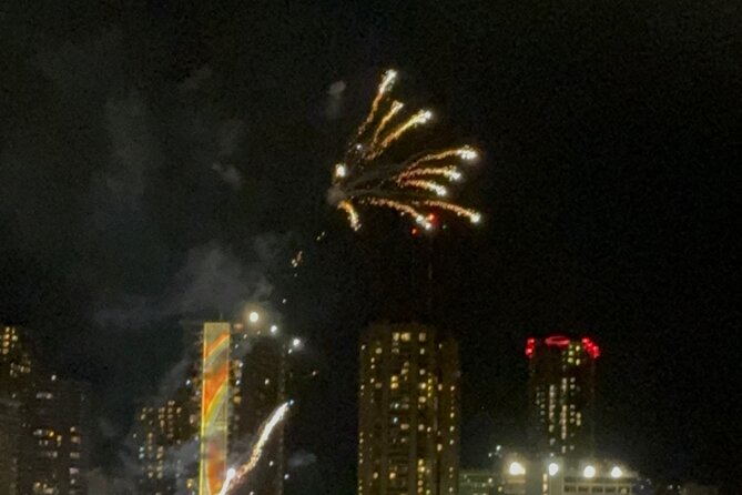 Waikiki Glass Bottom Boat Fireworks Tour - The fireworks from the water
