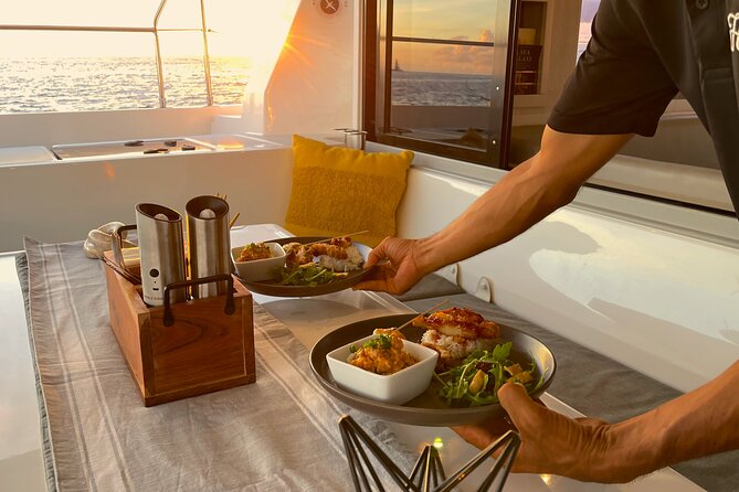 Waikiki's Premier Small Group Sunset Yacht + Tasting - Leaving Waikiki with Diamond Head in view