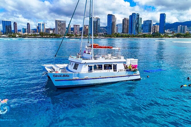Waikiki Snorkeling & Ocean Waterpark Adventure from Oahu - The 35-foot slide, jumping platform, and ocean mat
